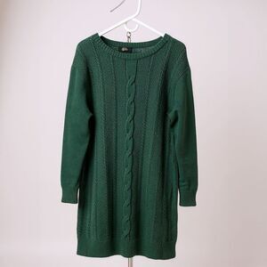DressyStar Sweaterdress Women Knit Long Sleeve Midi Green XL Sweater Dress